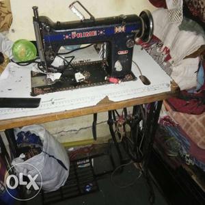 Blue And Black Prime Treadle Sewing Machine