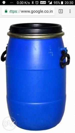 Blue Plastic Barrel 100ltrs
