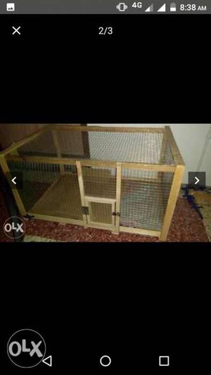 Brown Wooden Pet Cage