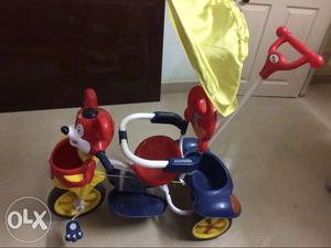 Children's Blue And Red Push Around Trike