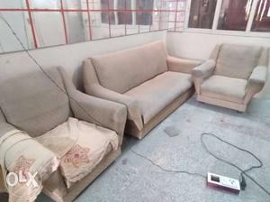 Cream colour Fabric Sofa Set