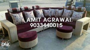 Dual puffy corner sofa set best price with best quality