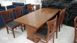 Gently used 6 seat wooden dining table with good