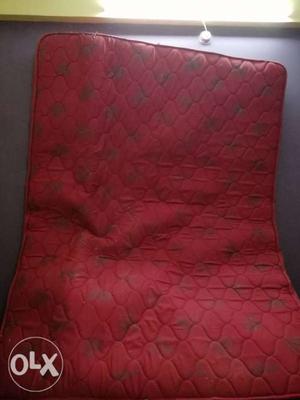 Red And Black Floral Fabric Sofa Chair