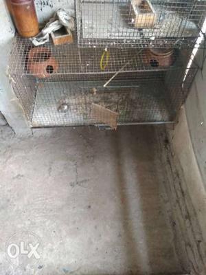 Silver Wired Pet Cage