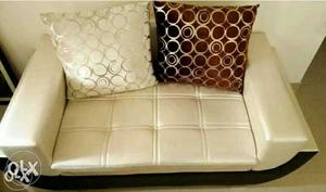 White And Black Leather Padded Chair