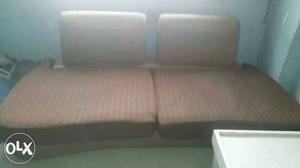 White And Pink Fabric Sofa