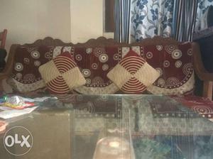 Wooden sofa set of 3 for sale due to running out