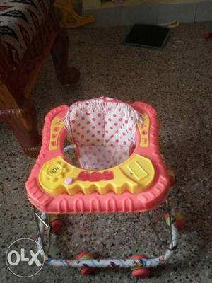 Baby's Pink And White Portable Swing