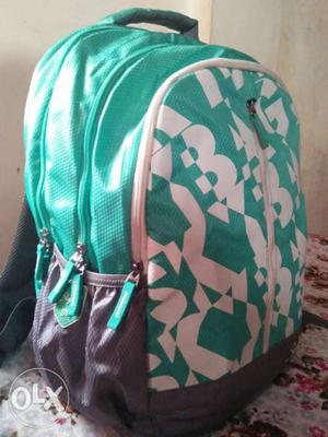 Green And White Backpack