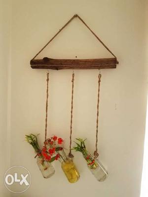 Hanging wood planter