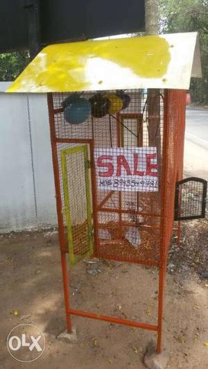 Lovebird cage. 4.3.2 feet. Contain 3 doors & 5