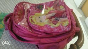 Pink Barbie trolley School Bag with 4