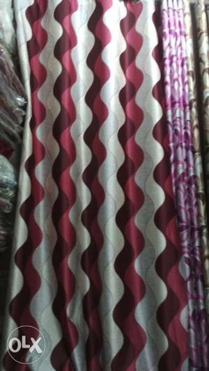Purple And Black Stripe Textile