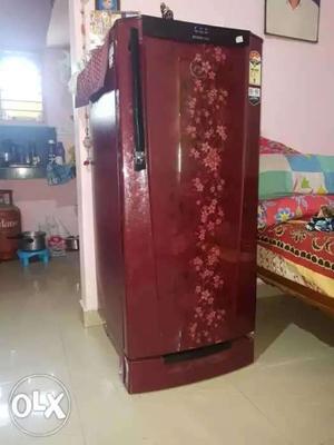 Red And Black Floral Wooden Wardrobe