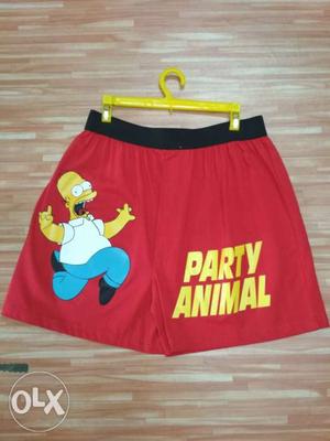 Red Party Animal Homer Simpson Shorts