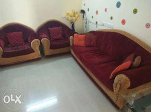 Red sofa set