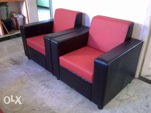  Seater Red And Black Sofa set Brand new