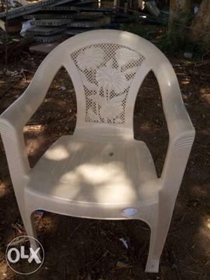 White And Gray Floral Chair