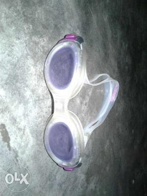 White And Purple Swimming Goggles