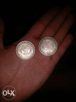 100 year old silver one rupee coins
