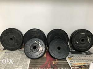 16 kg gym weight with adequate rods for sale.