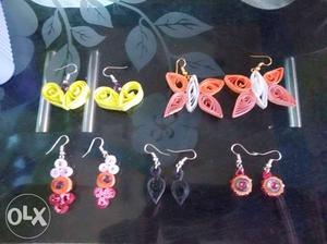 5 quilling earings combo new