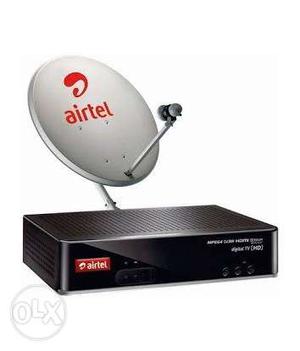 Airtel Dth sd Set top box,antenna with cable
