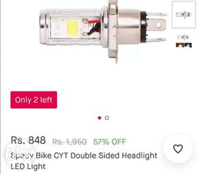 Bike headlights led bulb CYT white colour dual