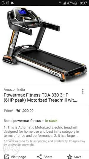 Black Power Max Motorized Treadmill Screenshot