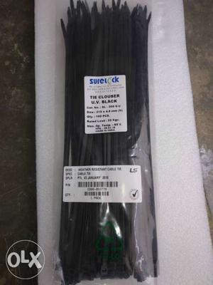 Cable Tie clouser U.V Black,size  mm,100