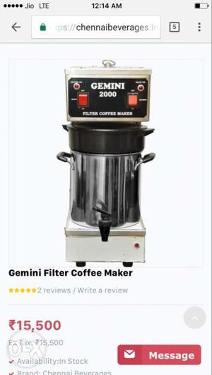 Gemini coffee filter 5lt,8 months old i bought