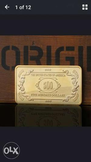 Gold-colored 500 Dollar Bar