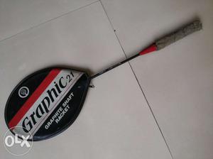 Graphite shaft badminton racket.