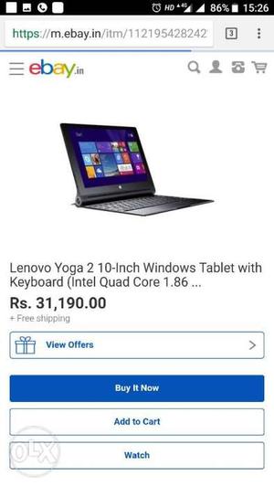 Gray Lenovo Yoga 2 Laptop Screenshot