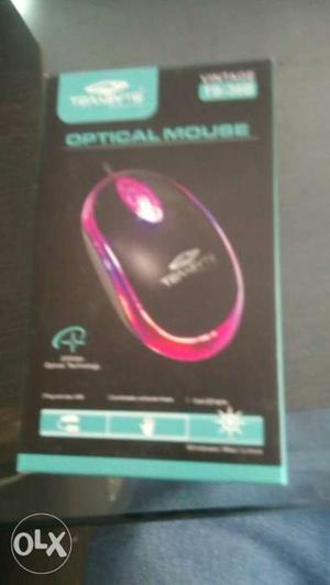 New Black And Pink Optical Mouse Box