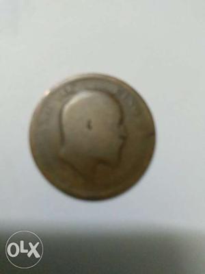 One quarter Anna. Original coin. Minted in .