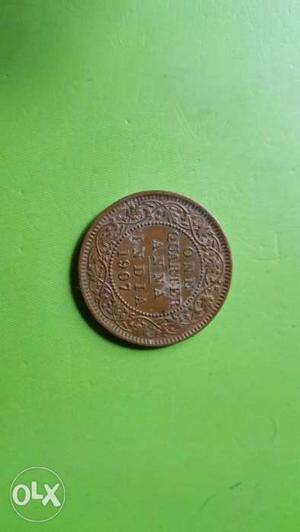 One quarter anna of india of the age 