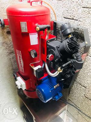 Red And Black Vertical Air Compressor