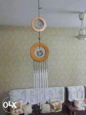 Round Brown And Silver Wind Chime