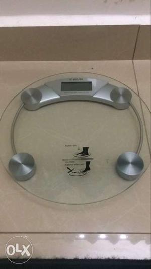 Round Gray Bathroom Scale