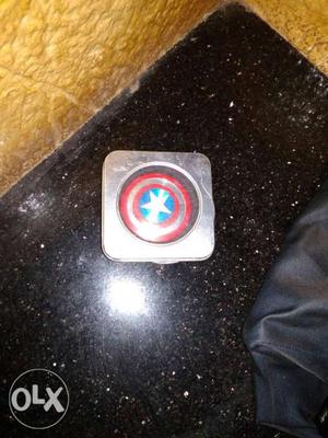 Round Red, Silver, And Blue Fidget Spinner Box