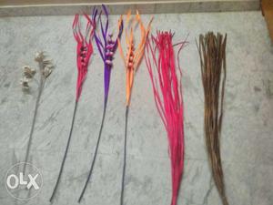 Six flower artificial sticks