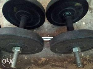 Two Black Dumbbells With Weight Plates 15 days old