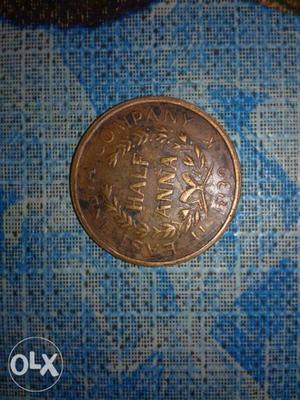 Vintage Round Bronze Coin
