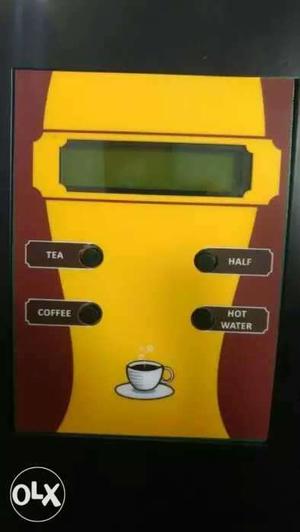 Yellow And Red Coffeemaker Control Panel