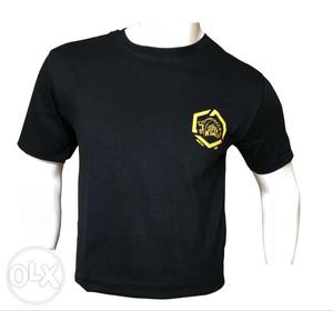 Black And Yellow Crew-neck T-shirt