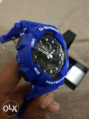 Blue And Black Casio G-shock Digital Watch