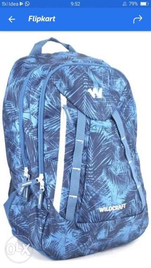 Blue And Black Print Wildcraft Backpack