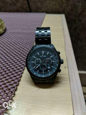Citizen Black Chain watch with Chronograph and